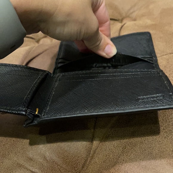 COACH MENS WALLET BLACK CC CANVAS - Picture 7 of 14